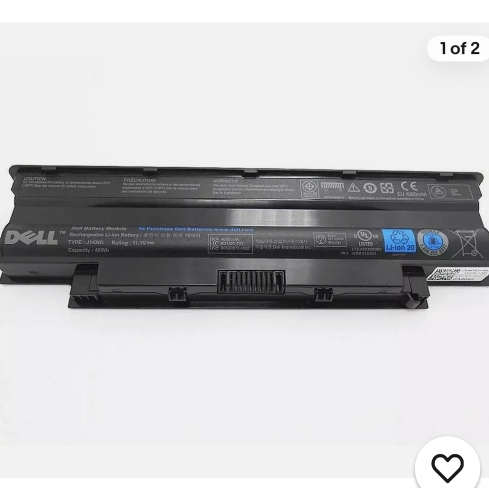 DELL Battery Rechargeable Li-ion battery Type J1KND rating 11:1V capacity 48Wh